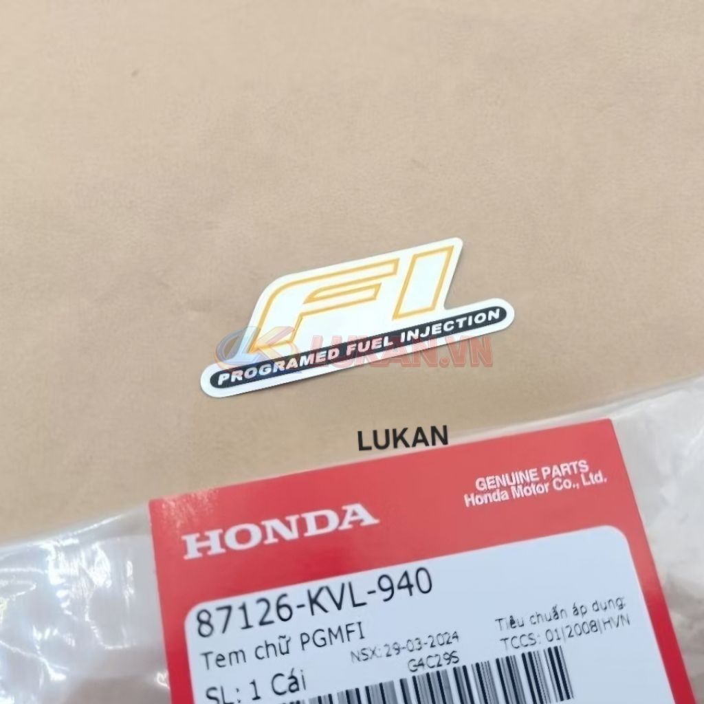 Tem chữ Fi xi bạc, mặt nạ xe FUTURE NEO, X 125 zin Honda 87126-KVL-940 - Ảnh 3