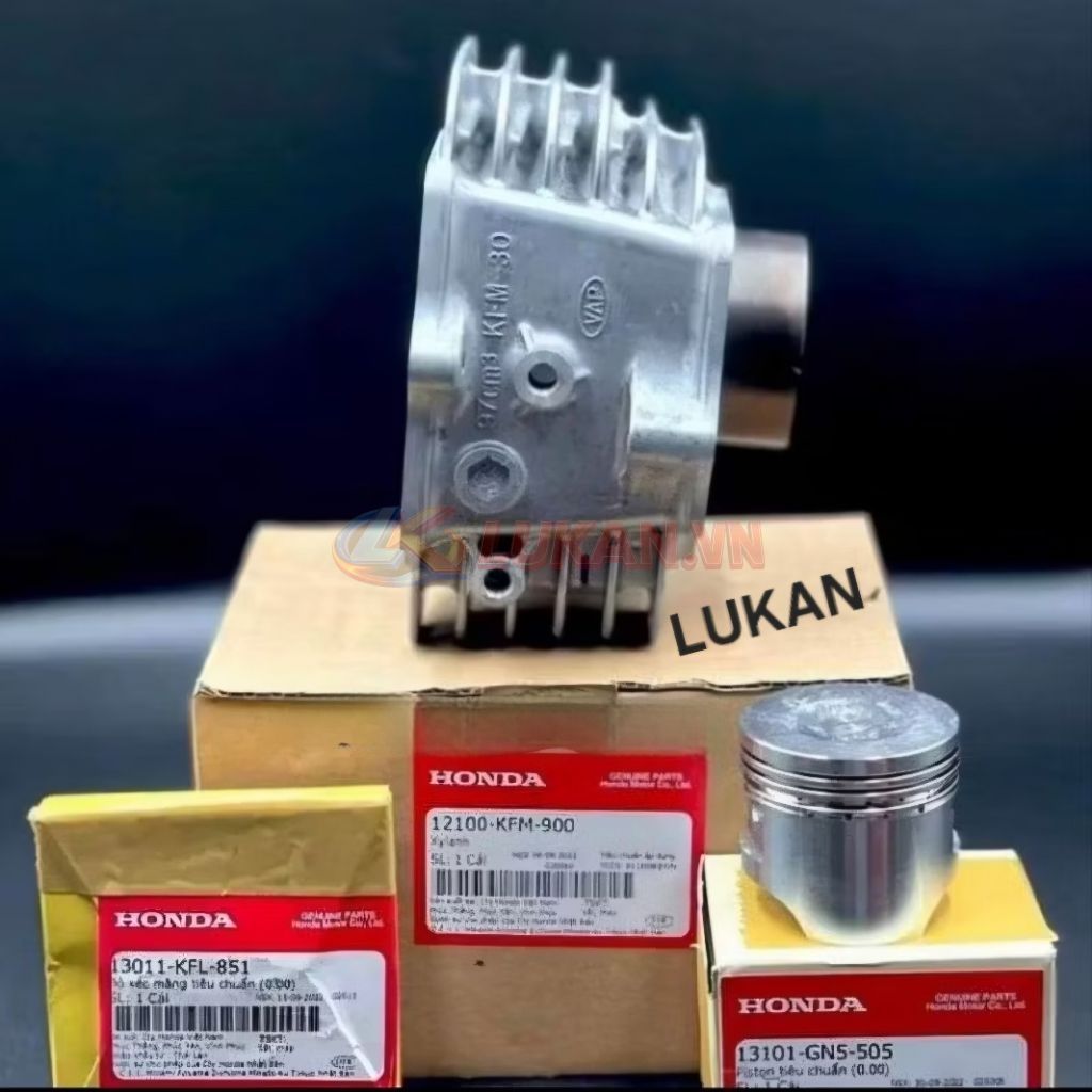 Bộ lòng hơi xi lanh Super DREAM, WAVE ALPHA, RS... luôn piston bạc zin 12100-KFM-900 - Ảnh 3