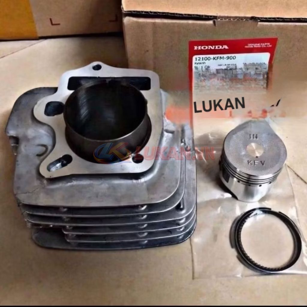 Bộ lòng hơi xi lanh Super DREAM, WAVE ALPHA, RS... luôn piston bạc zin 12100-KFM-900 - Ảnh 5
