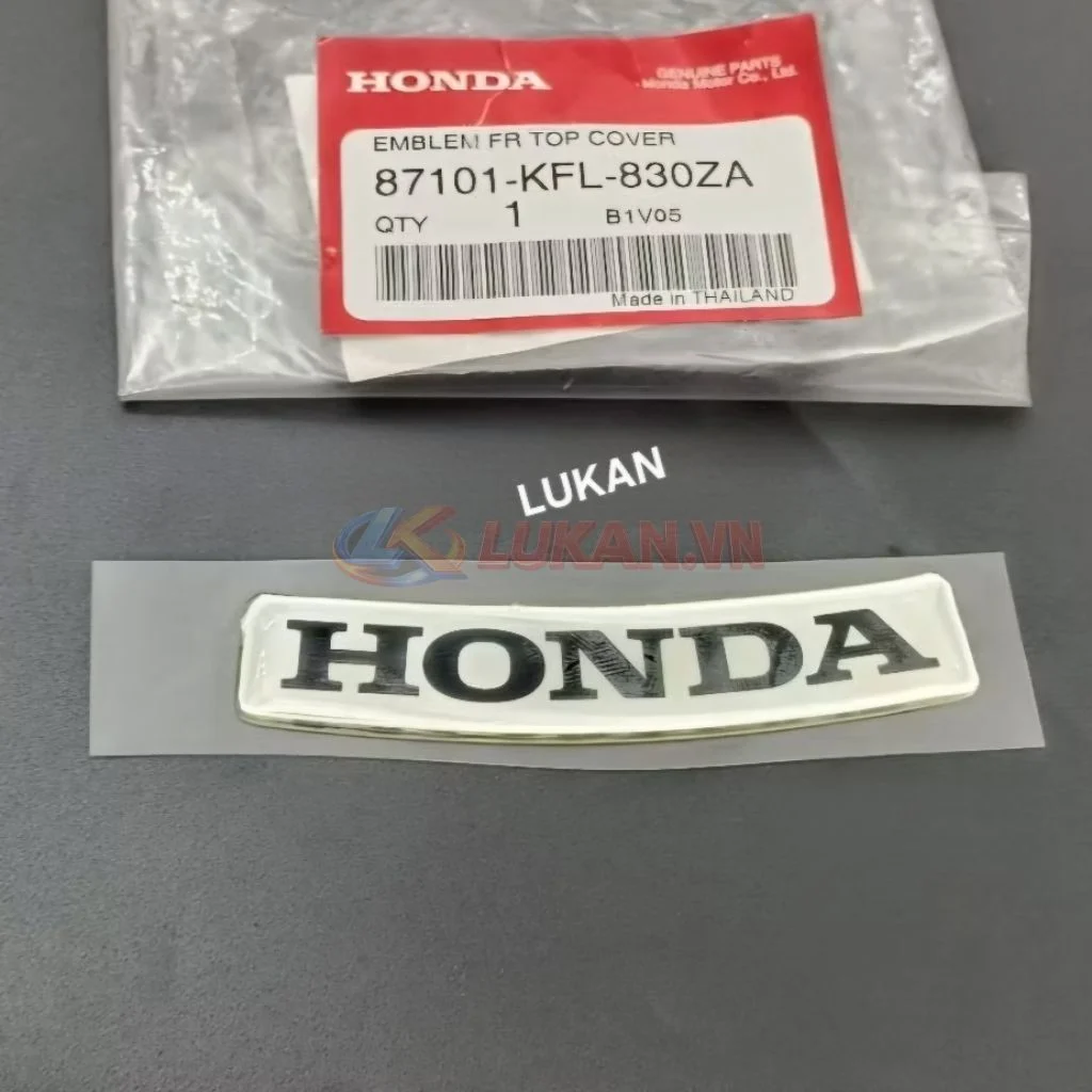 Tem Honda dán nhựa mặt nạ trước xe FUTURE 1 đời đầu zin 87101-KFL-830ZA - Ảnh 2