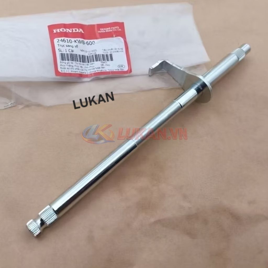 Trục, cốt cần sang số xe WAVE S110, RSX, BLADE, A110... zin 24610-KWB-600 - Ảnh 4