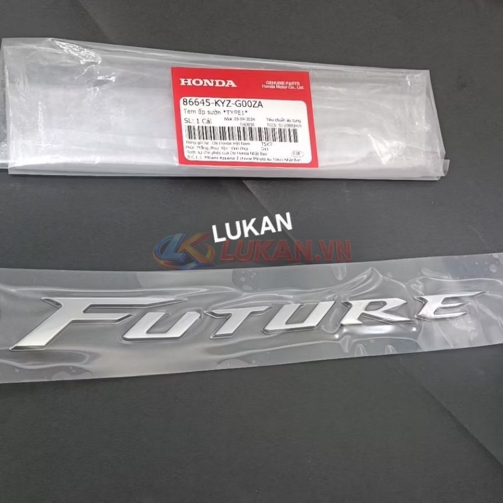 Tem chữ nổi, nhựa ốp sườn xe FUTURE MẬP, LED 125 zin 86645-KYZ-G00ZA - Ảnh 4