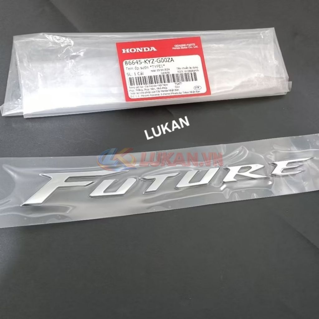 Tem chữ nổi, nhựa ốp sườn xe FUTURE MẬP, LED 125 zin 86645-KYZ-G00ZA - Ảnh 3