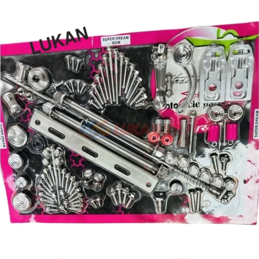 Full bộ ốc kiểu salaya inox xe Super DREAM đầy đủ chi tiết