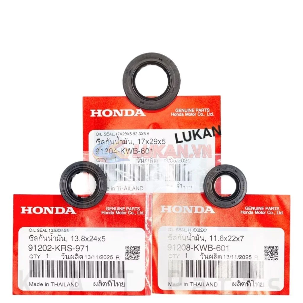 Bộ 3 phốt, phớt lốc máy WAVE S110, RSX, BLADE, A110... zin Thái 11,6x22x6, 13,8x24x5, 17x29x5