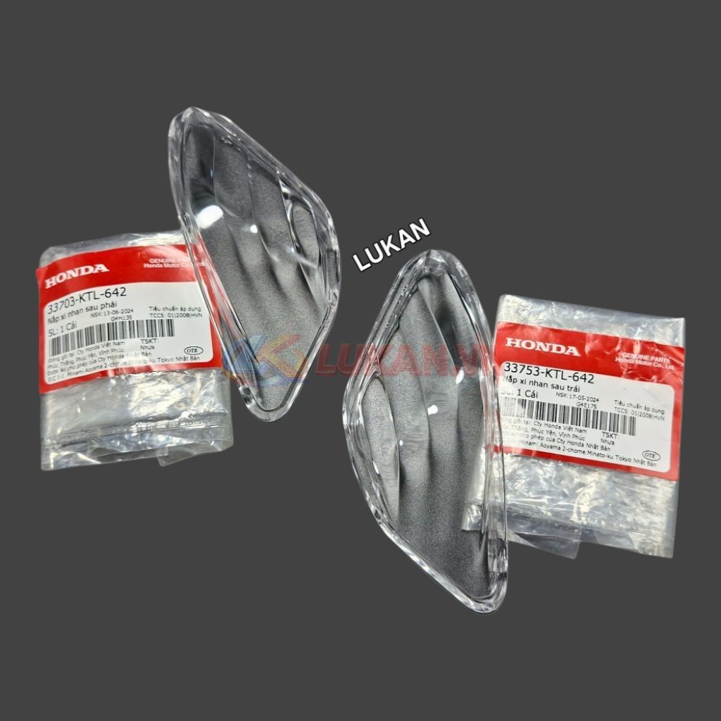 Bộ nắp chụp lái võ đèn hậu, xi nhan trắng WAVE A, RS, S100... zin Honda - Ảnh 2