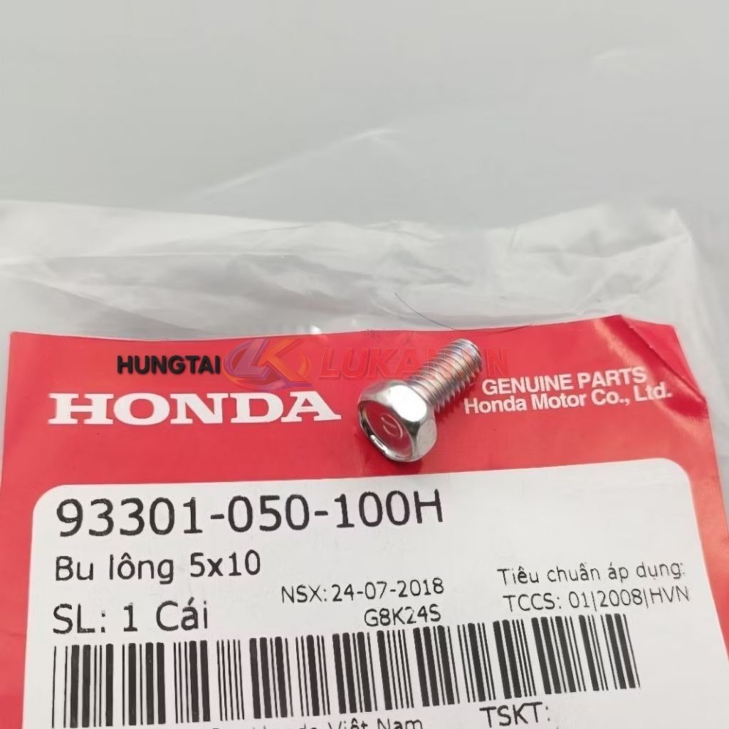 Ốc, bu lông 5x10 cuộn lửa lốc đề xe DREAM, WAVE, FUTURE...zin 93301-050-100H - Ảnh 3