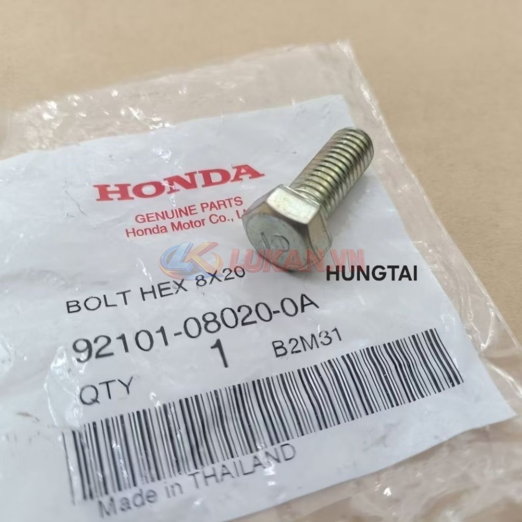 Ốc, bu lông 8x20 gác chân máy giữa WAVE Thái, FUTURE.... zin 92101-08020-0A - Ảnh 4