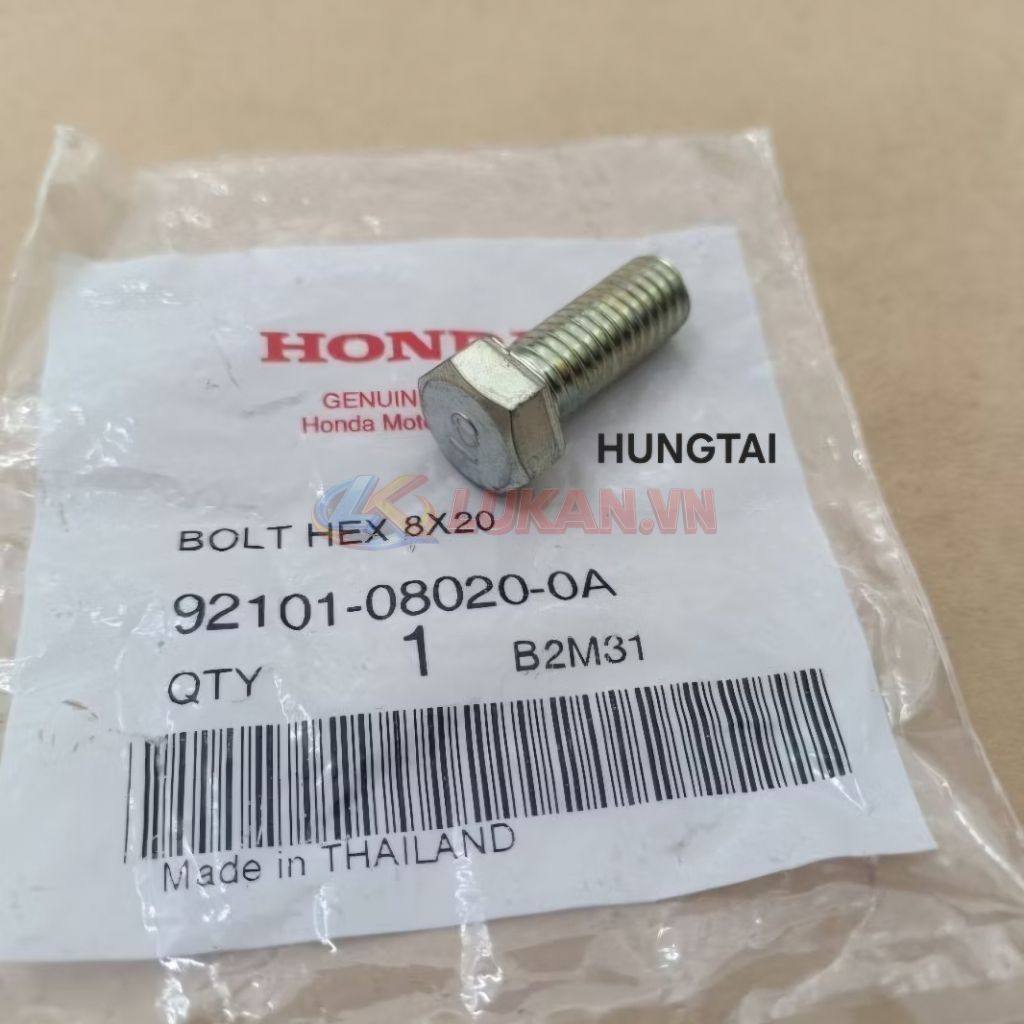Ốc, bu lông 8x20 gác chân máy giữa WAVE Thái, FUTURE.... zin 92101-08020-0A - Ảnh 2