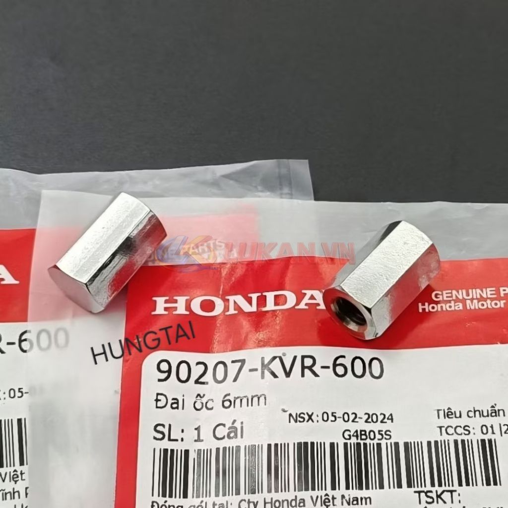 1 Ốc, tán cổ pô 6mm đầu bằng WAVE A, RS, S100, RSX... zin 90207-KVR-600 - Ảnh 4