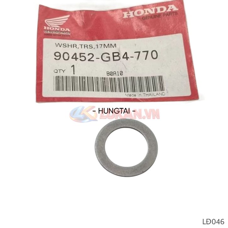 Đệm phẳng, lông đền 17mm cốt số, nhông tải DREAM, WAVE, FUTURE 1... zin 90452-GB4-770