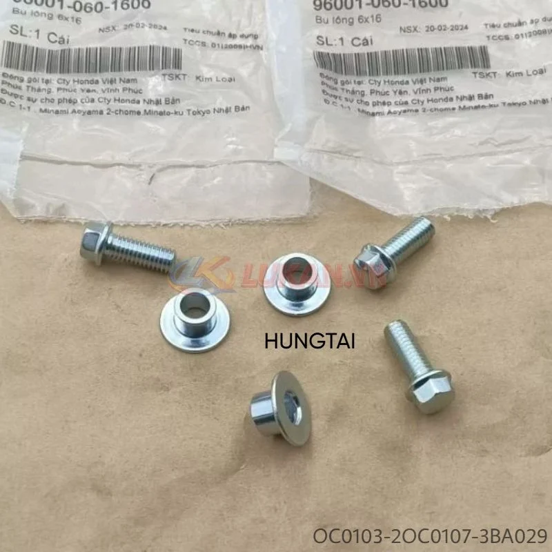 Bộ ốc, bạc đệm dè chắn bùn trước WAVE Thái, ALPHA, ZX... zin Honda 96001-060-1600