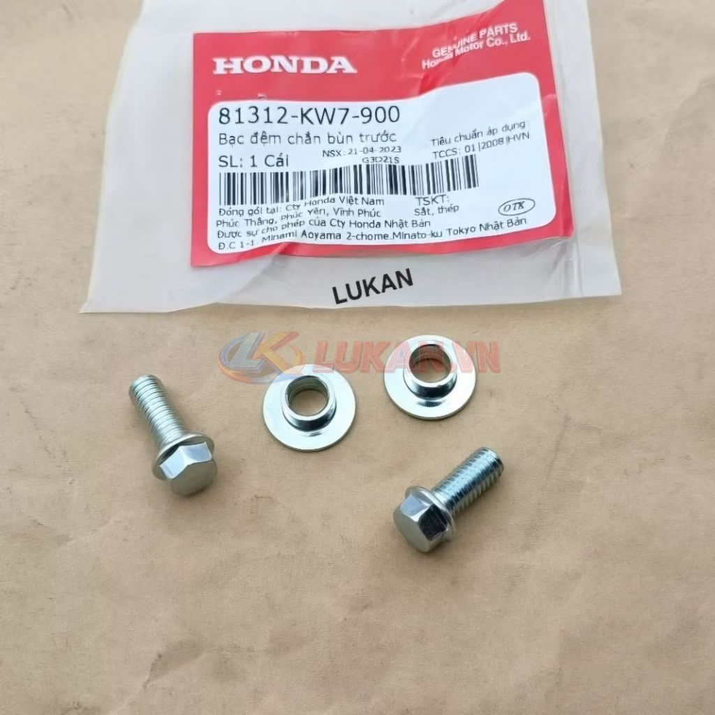 Bộ ốc, bạc đệm nhựa ốp vai phuộc WAVE Thái, ALPHA, ZX... zin 81312-KW7-900 - Ảnh 4