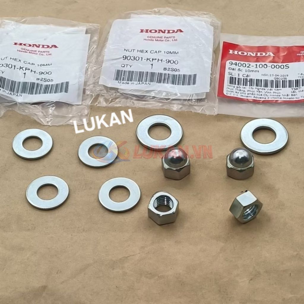 Bộ ốc tán, lông đền phuộc sau WAVE Thái, ALPHA, ZX, FUTURE... zin
