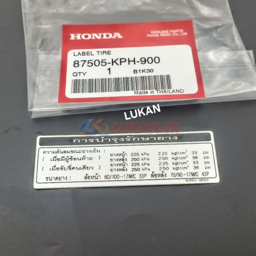 Tem hộp xích, sên cacte xe WAVE 125 zin Honda Thái 87505-KPH-900 - Ảnh 4