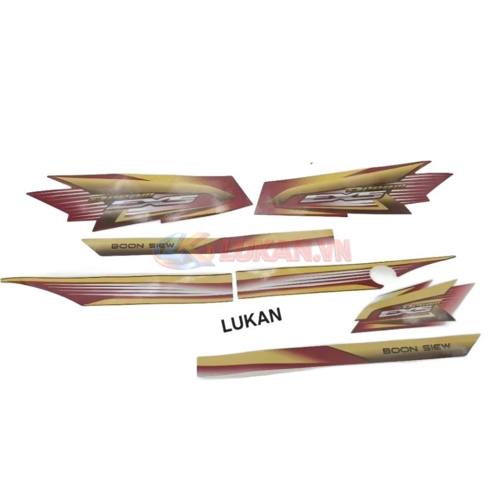 Bộ tem ex5 malay xe DREAM vàng sọc nâu Boon siew - Ảnh 2