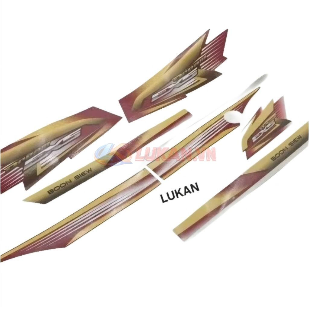 Bộ tem ex5 malay xe DREAM vàng sọc nâu Boon siew - Ảnh 3