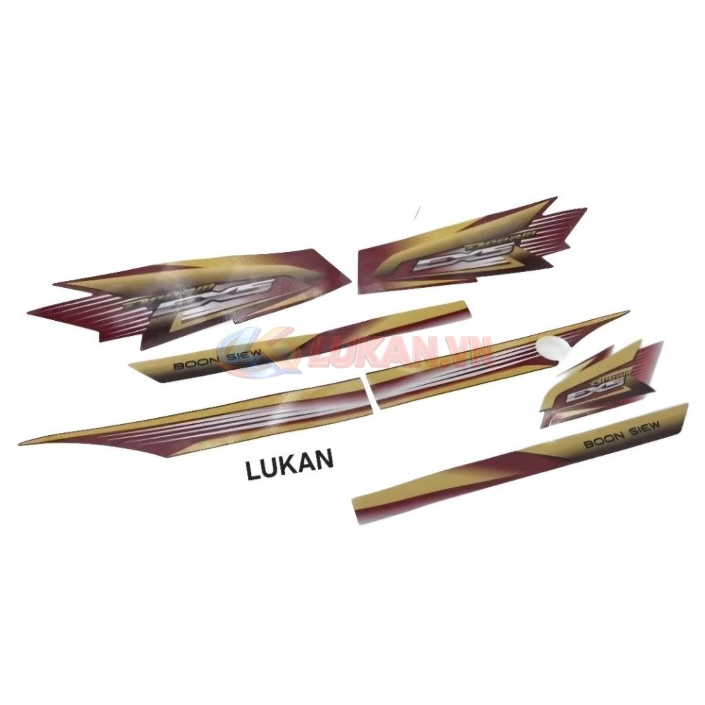 Bộ tem ex5 malay xe DREAM vàng sọc nâu Boon siew - Ảnh 4