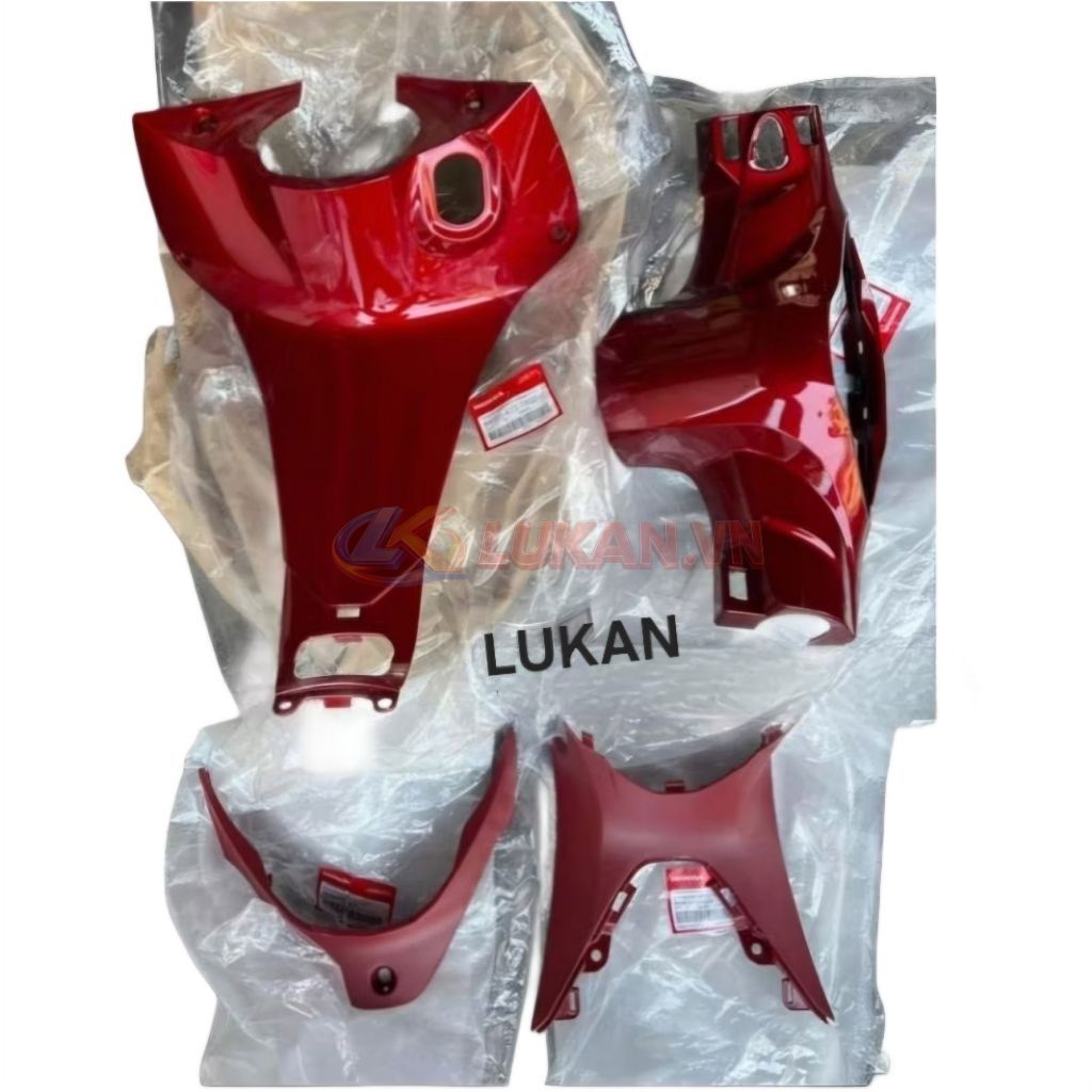 Bộ 4 nhựa ốp yếm khóa baga, cổ xe FUTURE LED, WAVE 125 Đỏ zin - Ảnh 3