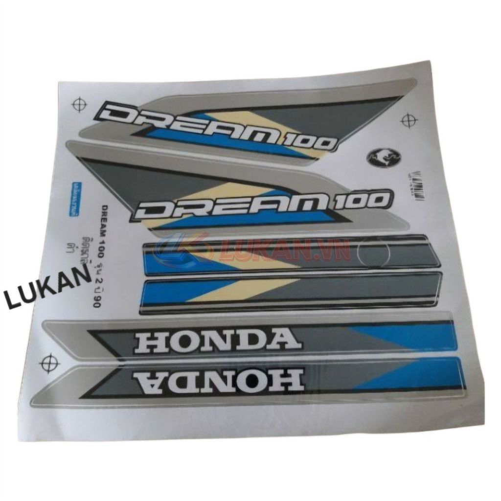 Bộ tem xanh chữ lớn xe DREAM Thái 100 nhập Thái - Ảnh 2