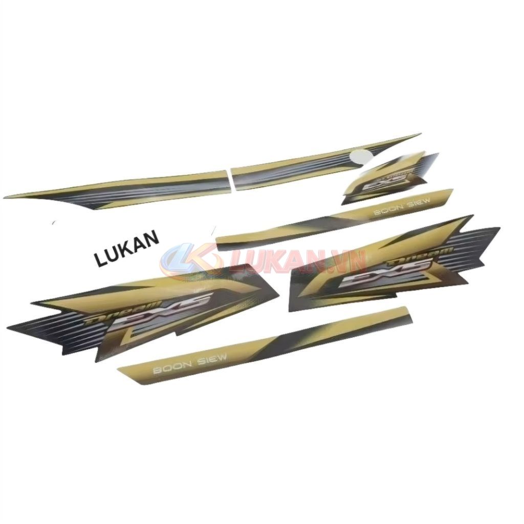 Bộ tem ex5 malay xe DREAM vàng đen sọc trắng - Ảnh 4