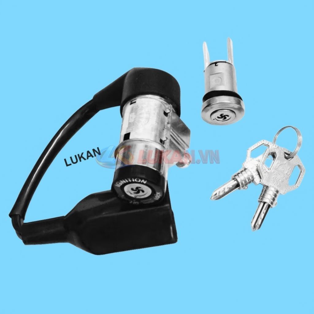 Bộ ổ khóa, công tắc điện 4 cạnh xe DREAM mẫu xưa chìa xoắn - Ảnh 3