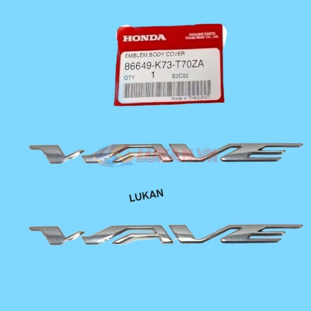 Tem logo chữ nổi ốp sườn xe WAVE 125i, FUTURE LED zin Thái 86649-K73-T70ZA - Ảnh 2