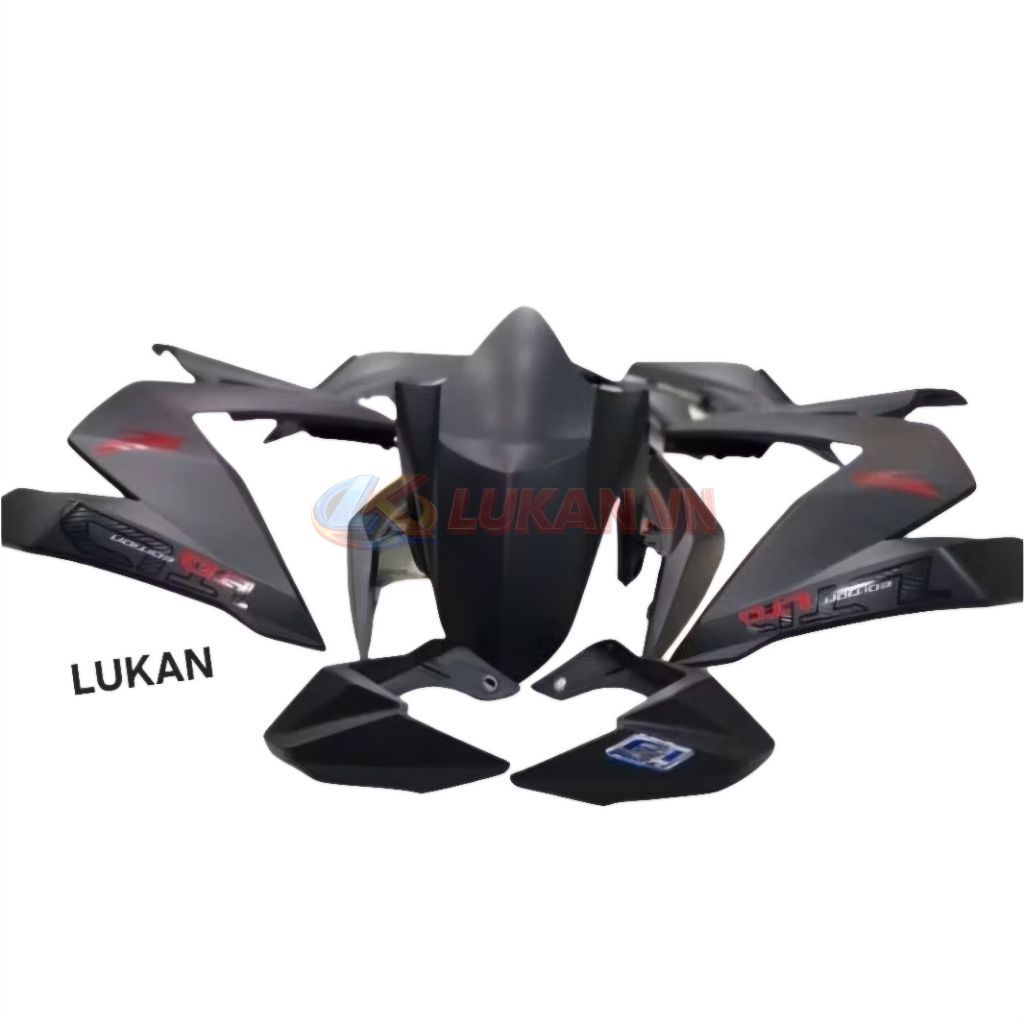 Bộ nhựa dàn áo xe WINNER 150 V1 Đen nhám mờ, tem đỏ zin - Ảnh 2