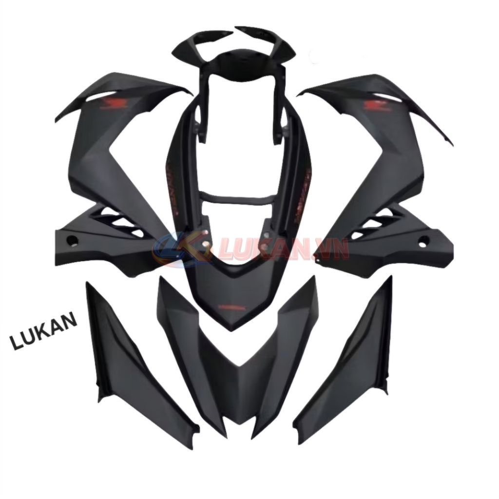 Bộ nhựa dàn áo xe WINNER 150 V1 Đen nhám mờ, tem đỏ zin - Ảnh 4