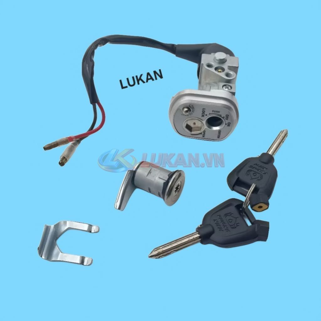 Bộ ổ khóa, công tắc điện 8 cạnh xe FUTURE 2, WAVE 125... chống đoản