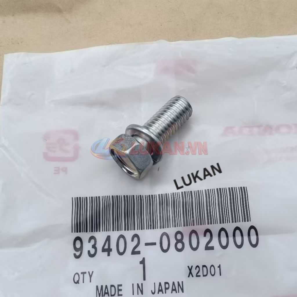 Ốc bu lông gác chân máy giữa xe DREAM Thái zin Honda Japan 93402-0802000 - Ảnh 2