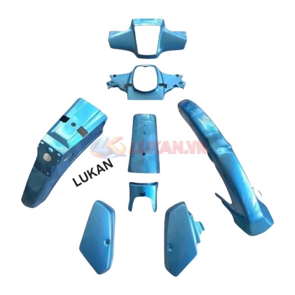 Bộ nhựa dàn áo xe CUB 82 đèn vuông Xanh ngọc - Ảnh 3