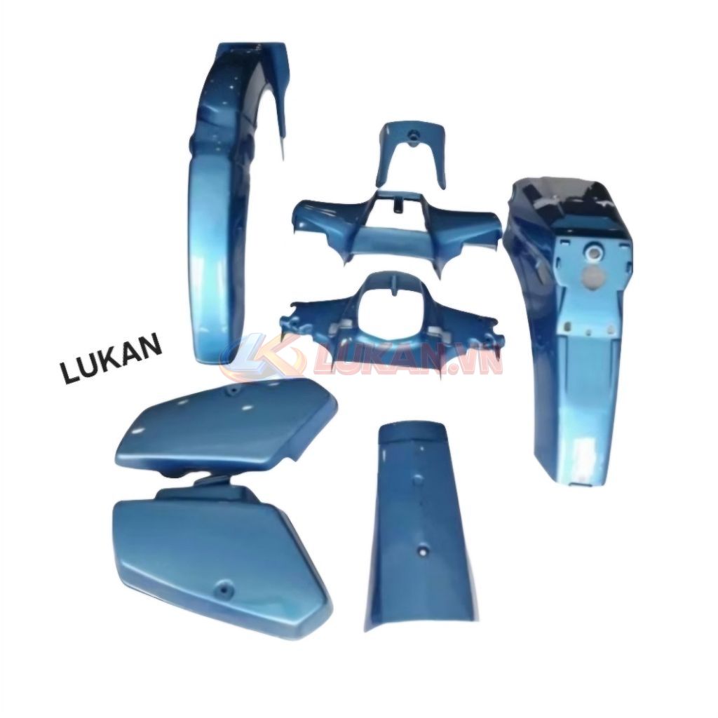 Bộ nhựa dàn áo xe CUB 82 đèn vuông Xanh ngọc - Ảnh 2