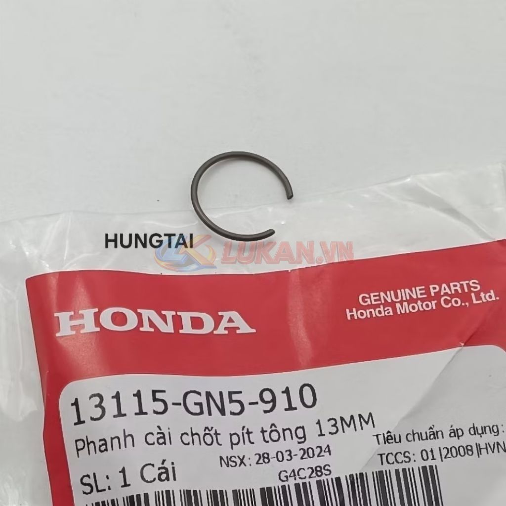Phe gài chốt, ắc piston 13mm xe DREAM, WAVE, FUTURE... zin 13115-GN5-910 - Ảnh 2