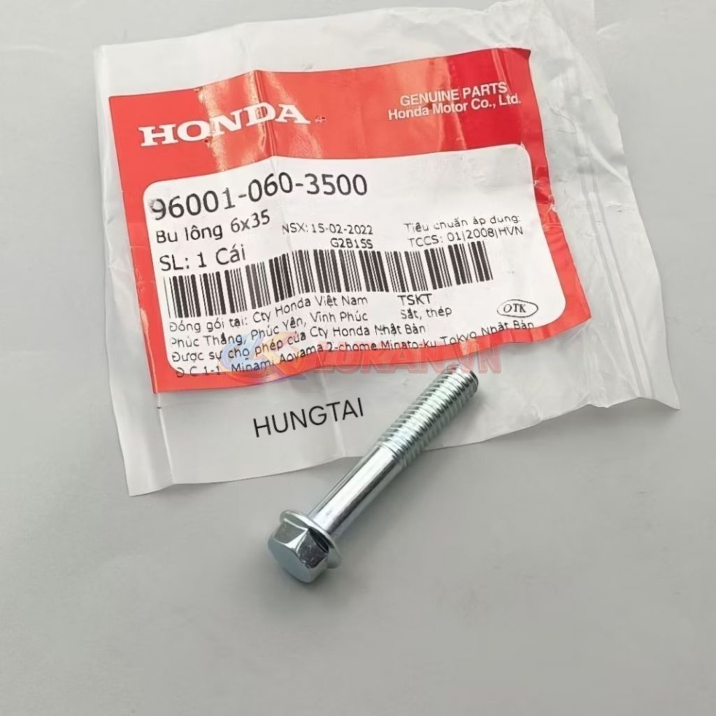 Ốc, bu lông 6x35 lốc máy xe FUTURE 2, NEO, LED 125.... zin 96001-060-3500 - Ảnh 3