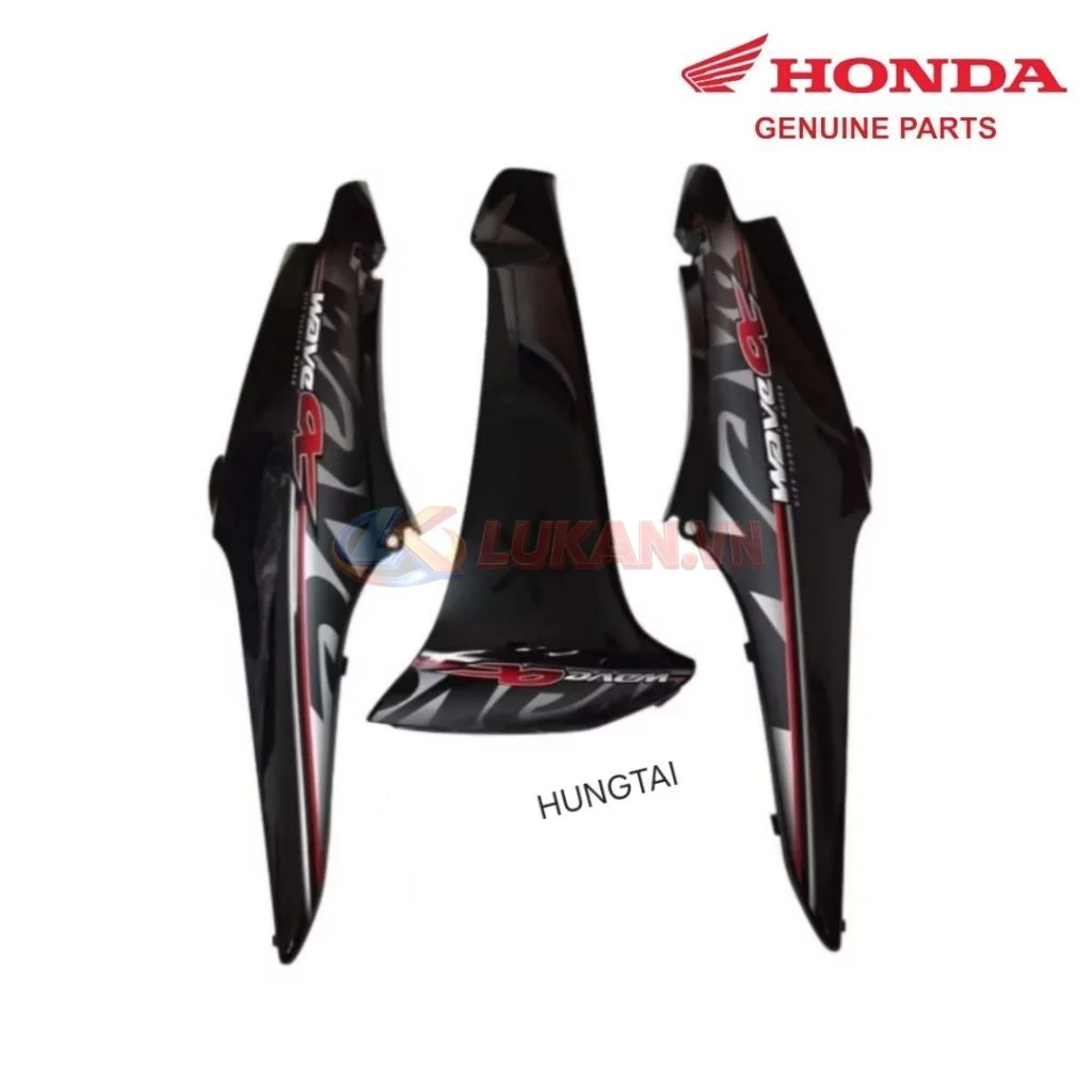 Bộ nhựa dàn áo, võ xe WAVE A, ALPHA 100.... Đen cam zin Honda - Ảnh 4