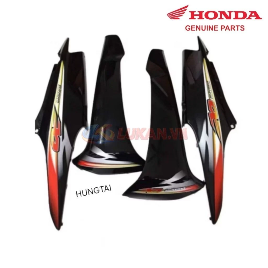 Bộ nhựa dàn áo, võ xe WAVE A, ALPHA 100.... Đen cam zin Honda