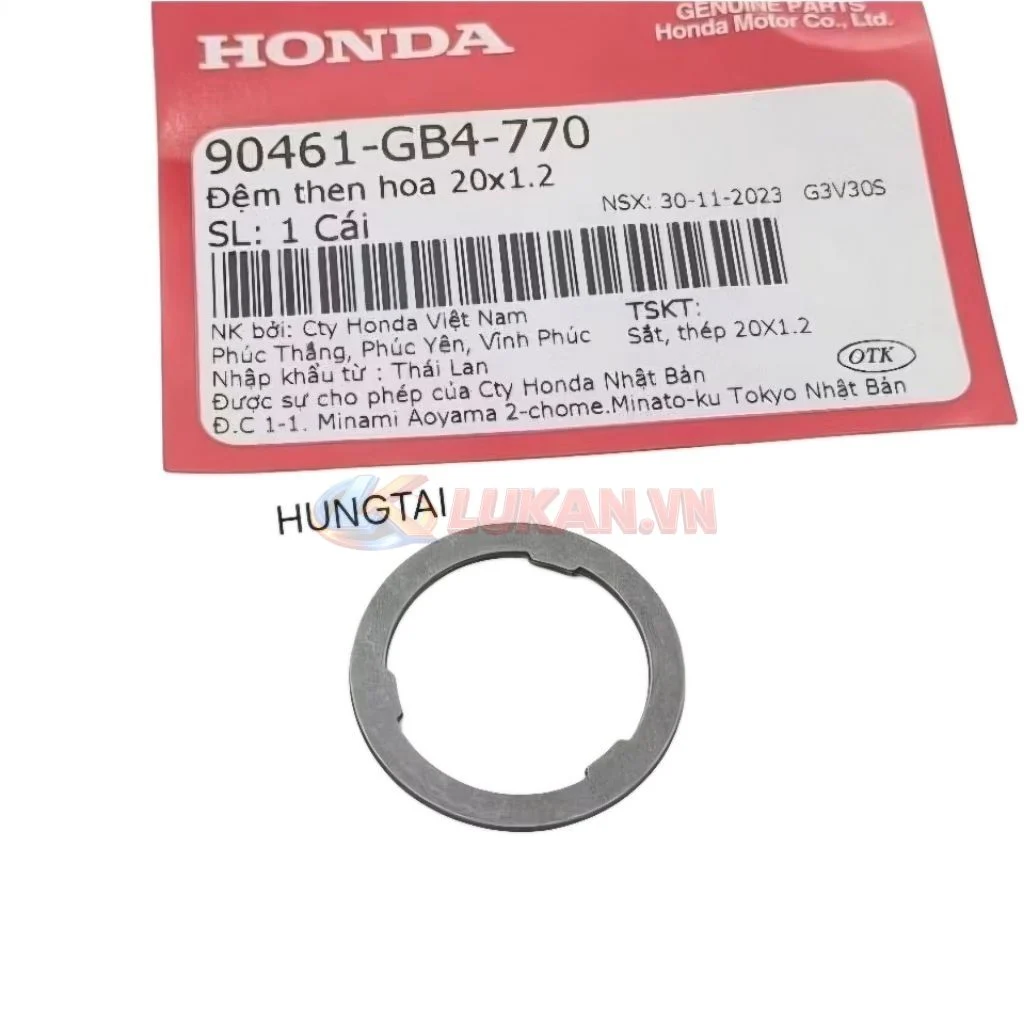Đệm 20x1.2 gài cốt nhông tải số DREAM, WAVE, FUTURE... zin 90461-GB4-770 - Ảnh 4