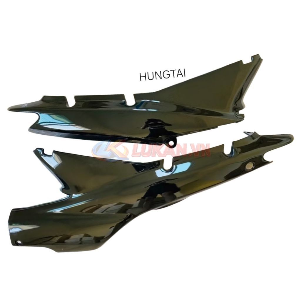 Cặp nhựa ốp sườn, bụng xe WAVE Thái, ALPHA, ZX... Đen hàng thay thế - Ảnh 2