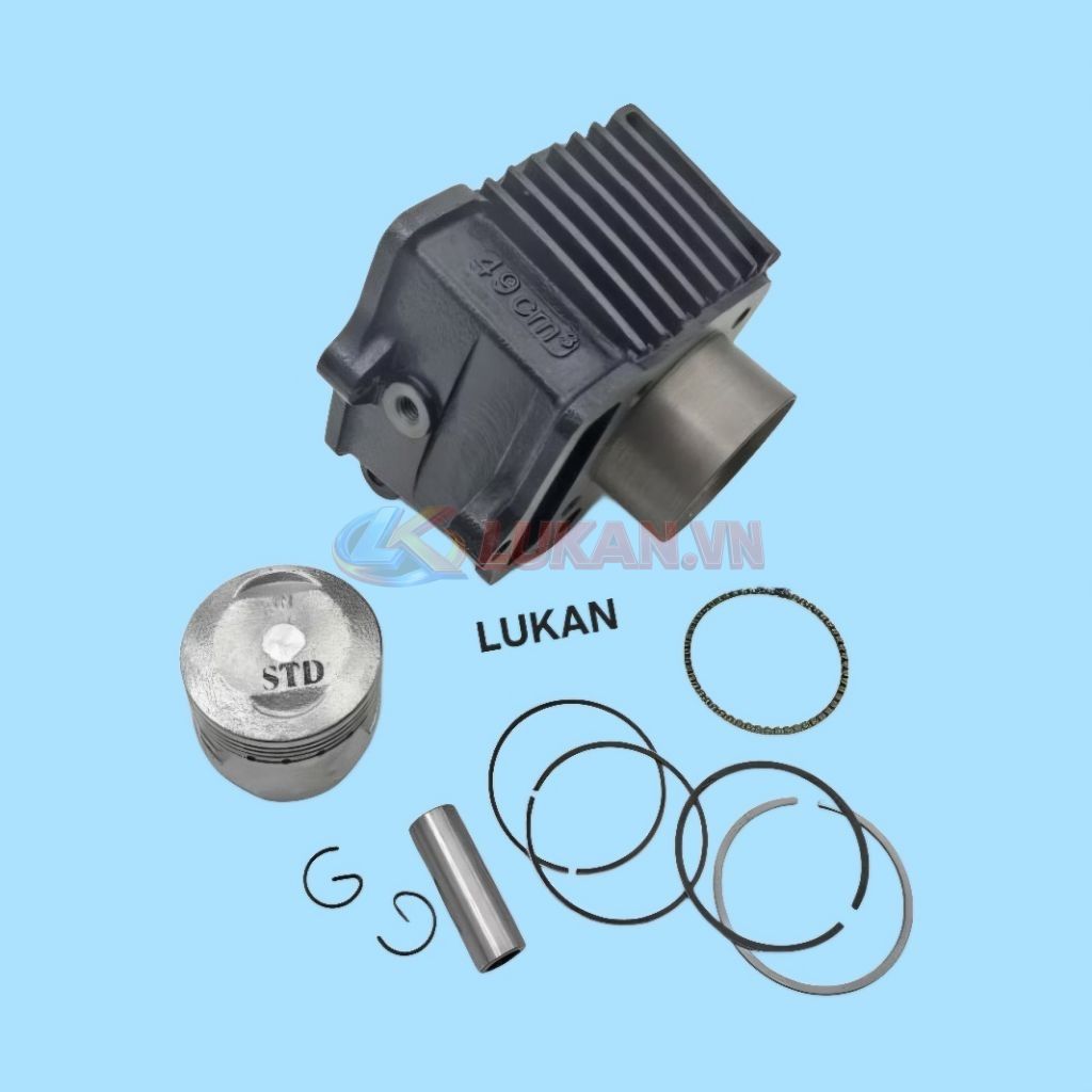 Bộ lòng hơi xi lanh xe CUB 70, 81 49cm... luôn piston bạc ắc - Ảnh 5