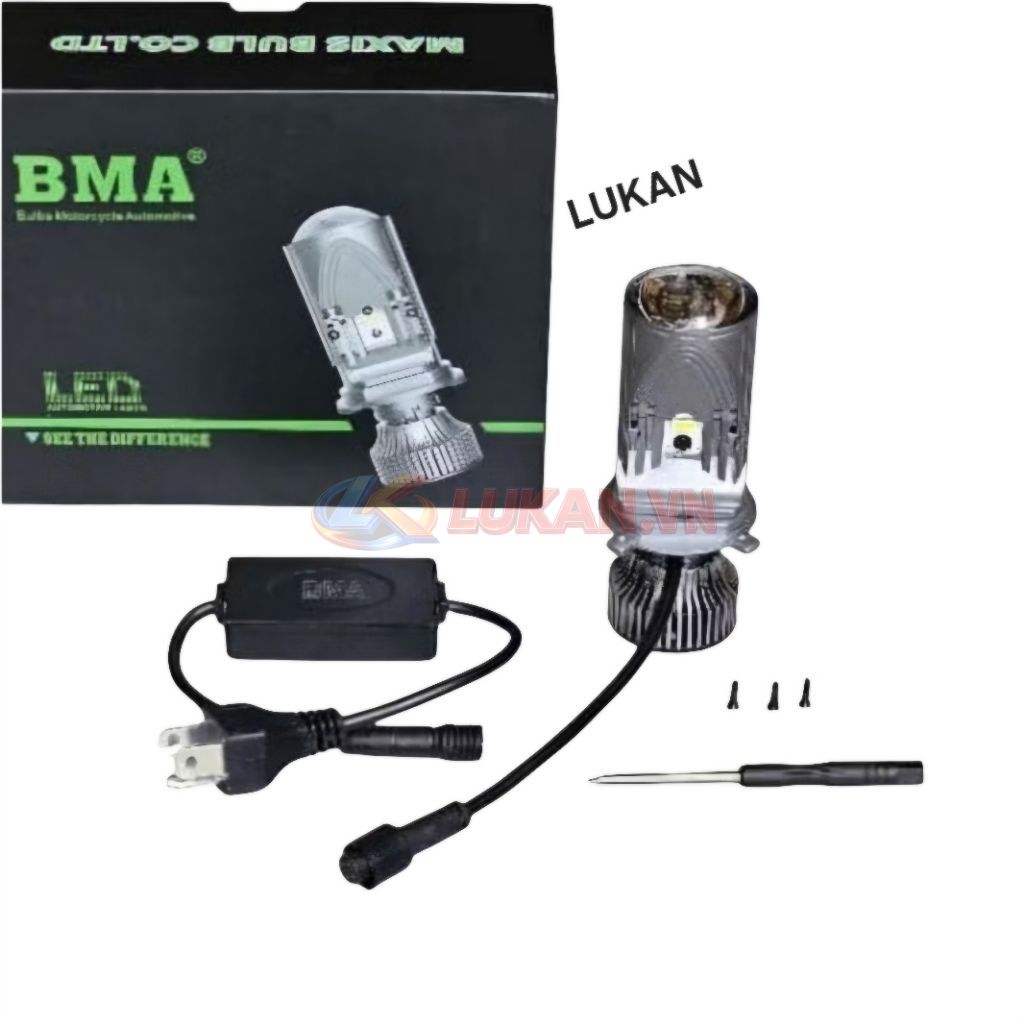 Bóng đèn led bi cầu R03 siêu sáng xe WAVE, FUTURE... chân H4 - Ảnh 2