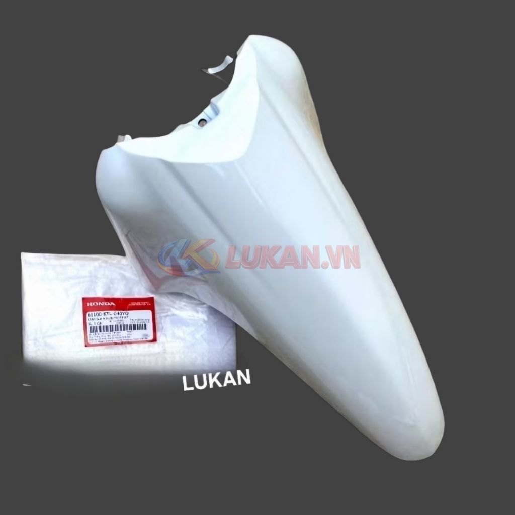 Nhựa chữ A, dè chắn bùn trước WAVE A, ALPHA, S100.... Trắng zin 61100-KTL-640YQ