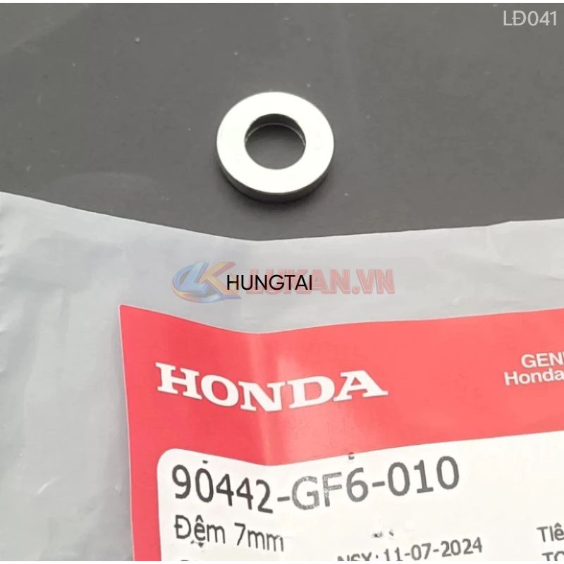 Đệm, lông đền nắp đầu bò quylat DREAM, WAVE, FUTURE... 7mm zin 90442-GF6-010 - Ảnh 3