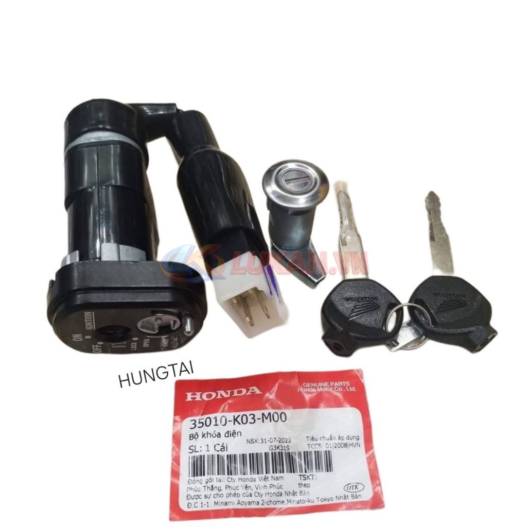 Bộ ổ khóa máy, công tắc điện xe WAVE RSX 2014-2024.... zin Honda 35010--K03-M00 - Ảnh 2