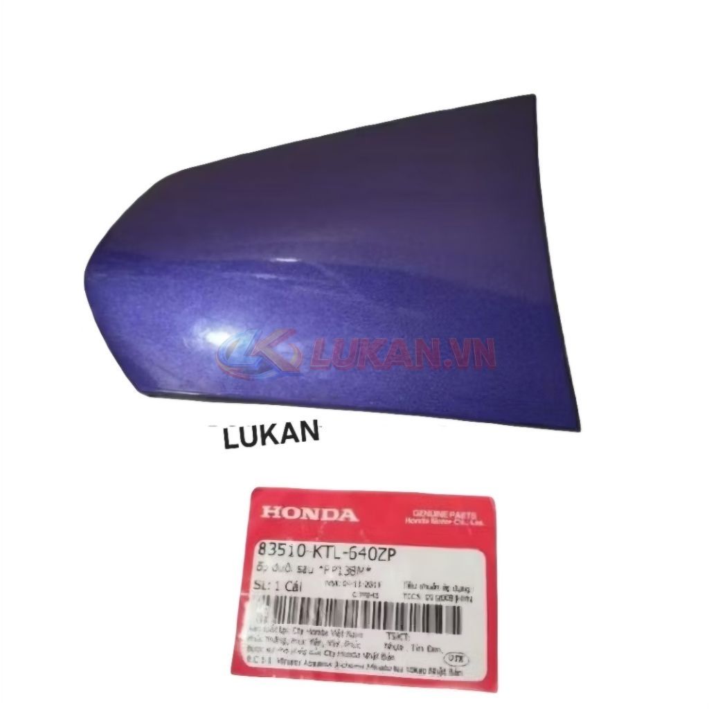 Nắp ốp nhựa đuôi, mu rùa WAVE A, ALPHA, S100.... Tím zin Honda 83510-KTL-640ZP - Ảnh 2