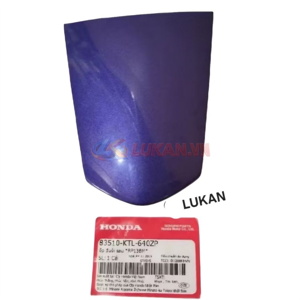 Nắp ốp nhựa đuôi, mu rùa WAVE A, ALPHA, S100.... Tím zin Honda 83510-KTL-640ZP - Ảnh 4