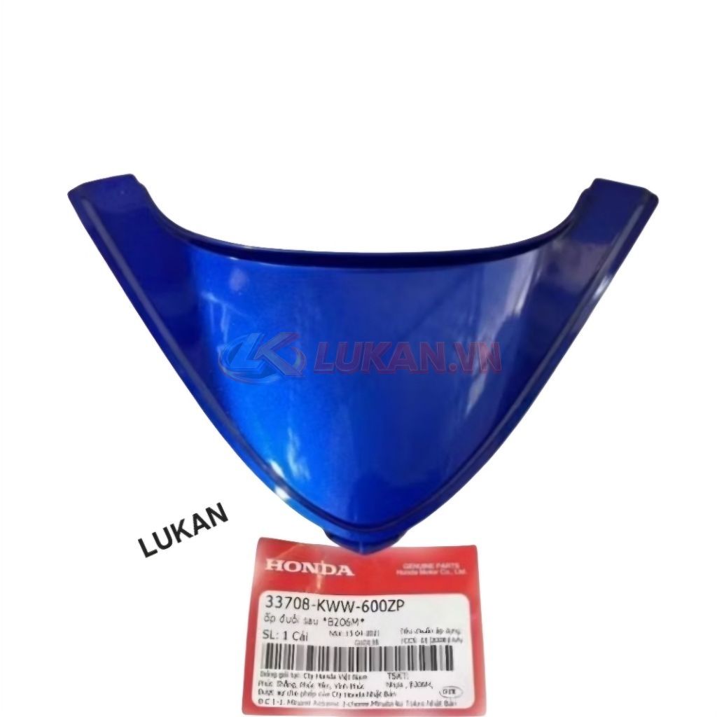 Nắp ốp võ nhựa đuôi, mu rùa WAVE S110, RS, RSX... Xanh zin Honda 33708-KWW-600ZB - Ảnh 3