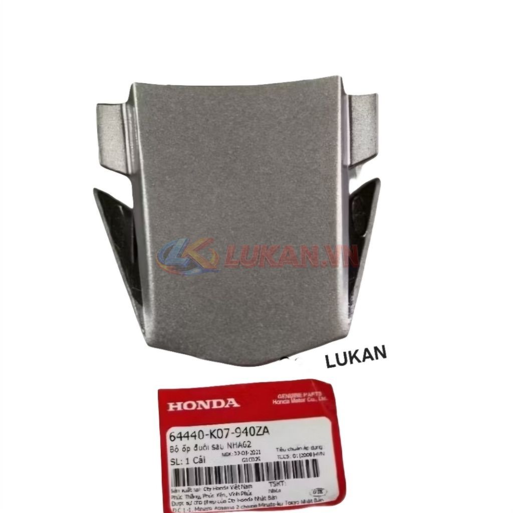 Nắp ốp võ nhựa đuôi, mu rùa WAVE RSX 2012... Bạc zin siêu nhân 64440-K07-940ZA