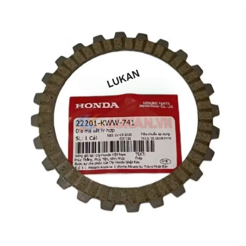 Lá bố nồi côn, ly hợp WAVE S110, RSX, BLADE, A110... zin 22201-KWW-741 - Ảnh 3