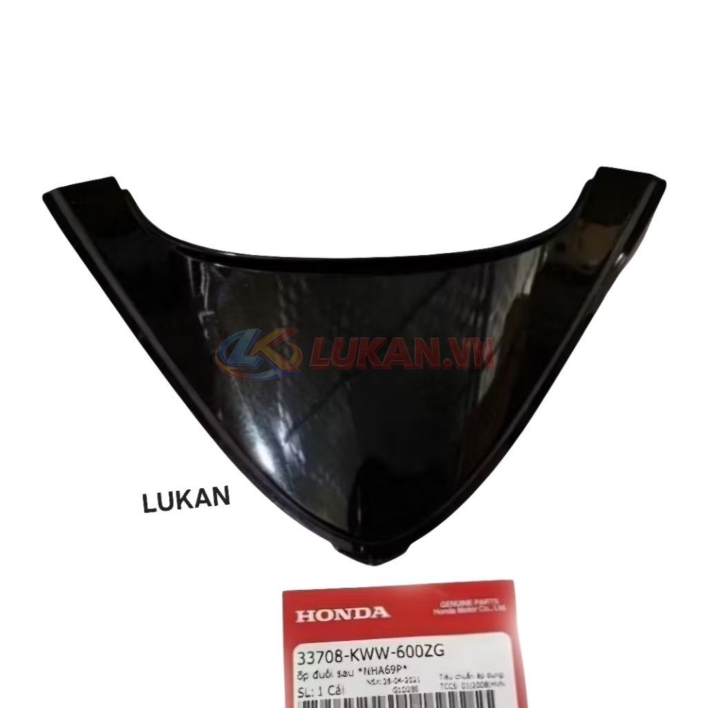Nắp ốp võ nhựa đuôi, mu rùa WAVE S110, RS, RSX.... Đen zin Honda 33708-KWW-600ZG - Ảnh 3